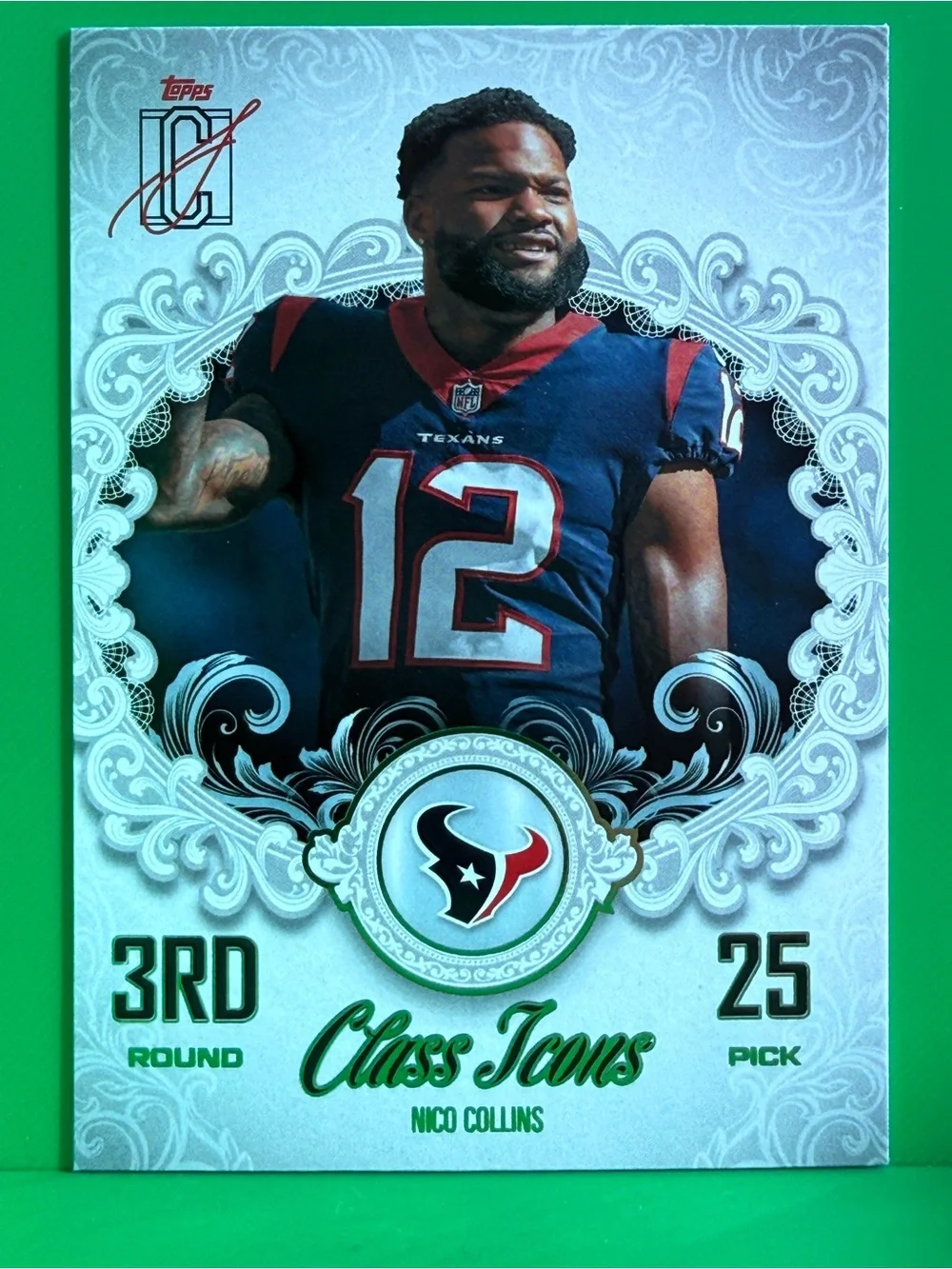 Topps Class Icons Nico Collins Card - Navy, Red & Silver